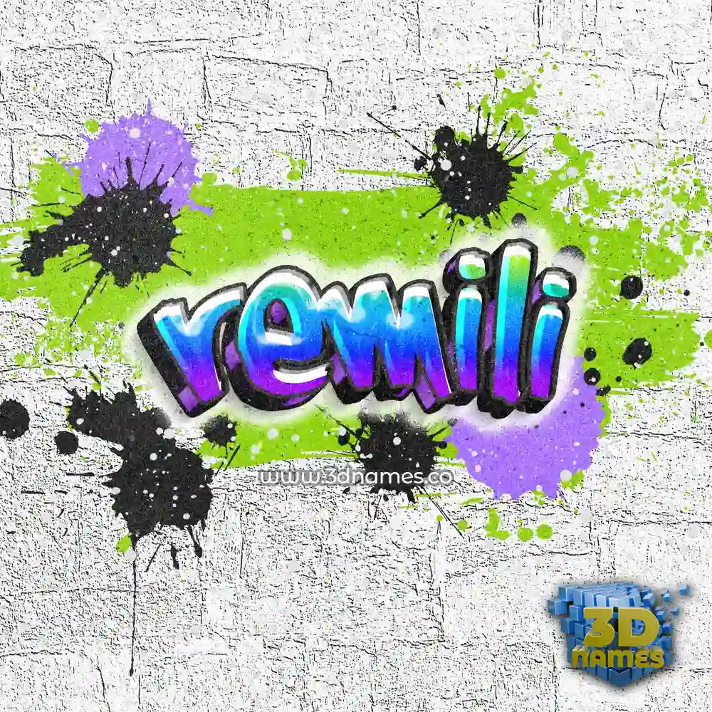 remili in Graffiti Grunge style - 3D name wallpaper