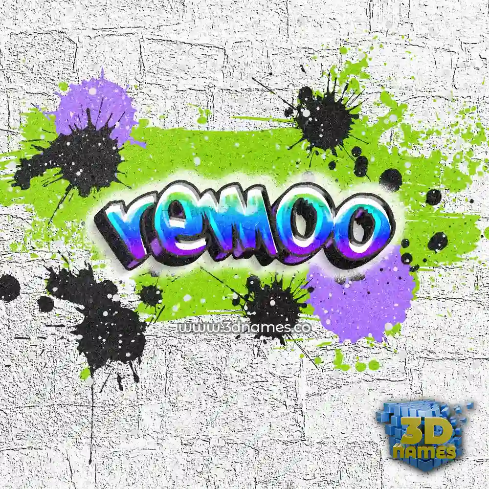 remoo in Graffiti Grunge style - 3D name wallpaper