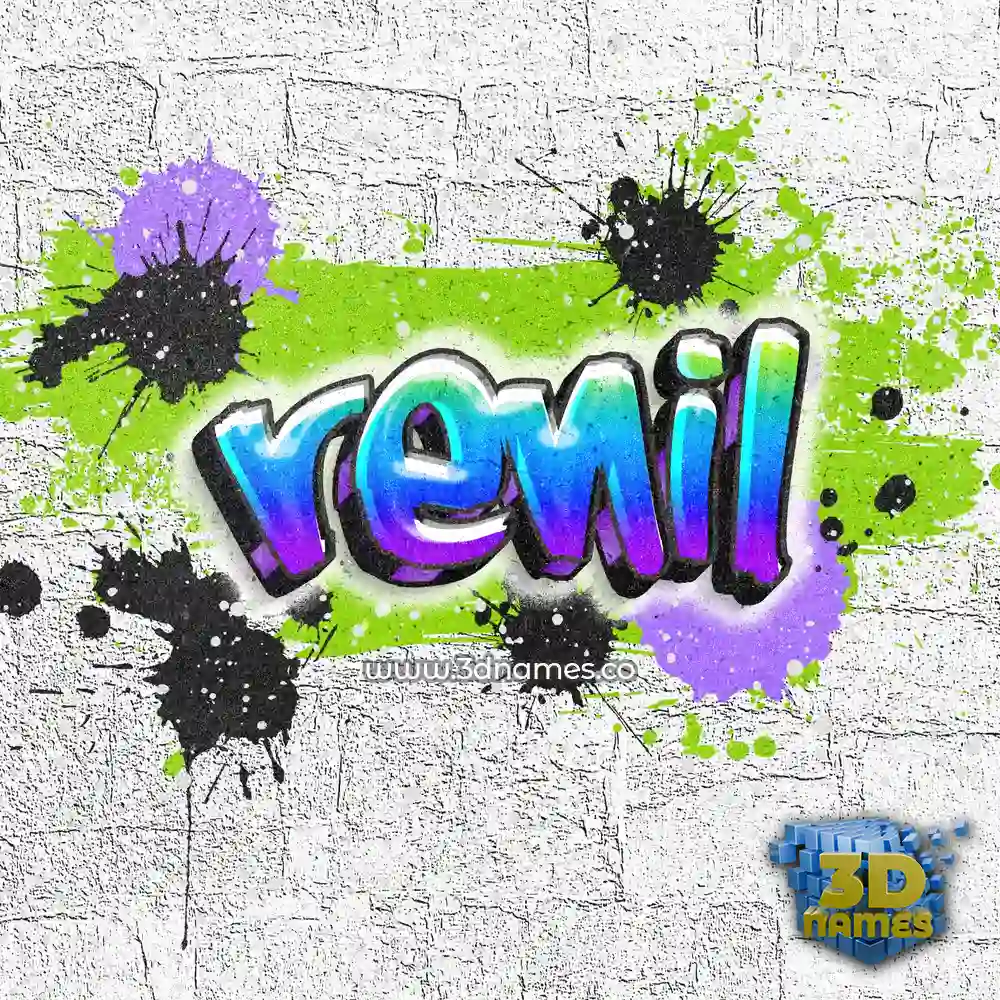 renil in Graffiti Grunge style - 3D name wallpaper