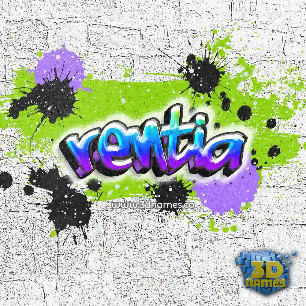 rentia in Graffiti Grunge style - 3D name wallpaper