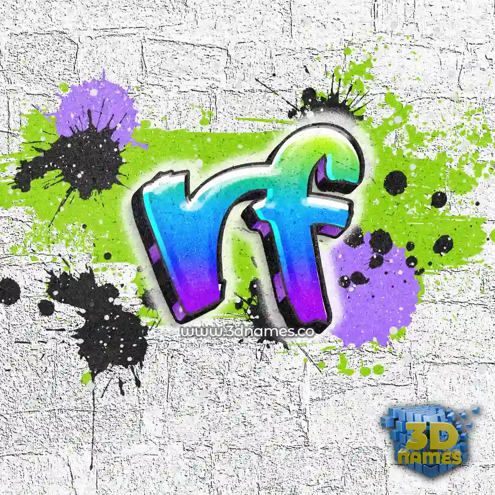 rf in Graffiti Grunge style - 3D name wallpaper