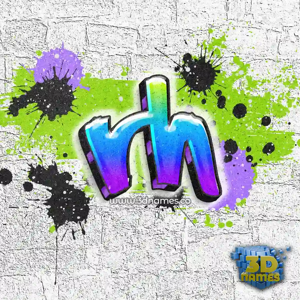 rh in Graffiti Grunge style - 3D name wallpaper