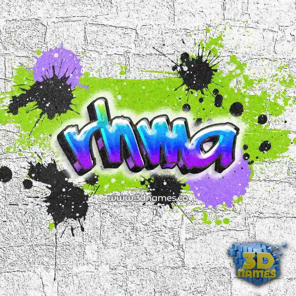 rhma in Graffiti Grunge style - 3D name wallpaper
