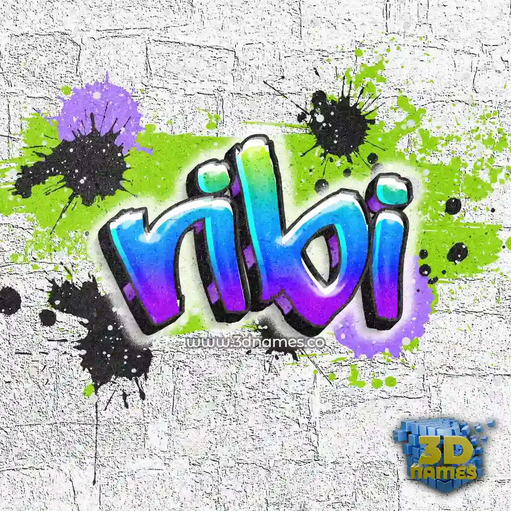 ribi in Graffiti Grunge style - 3D name wallpaper
