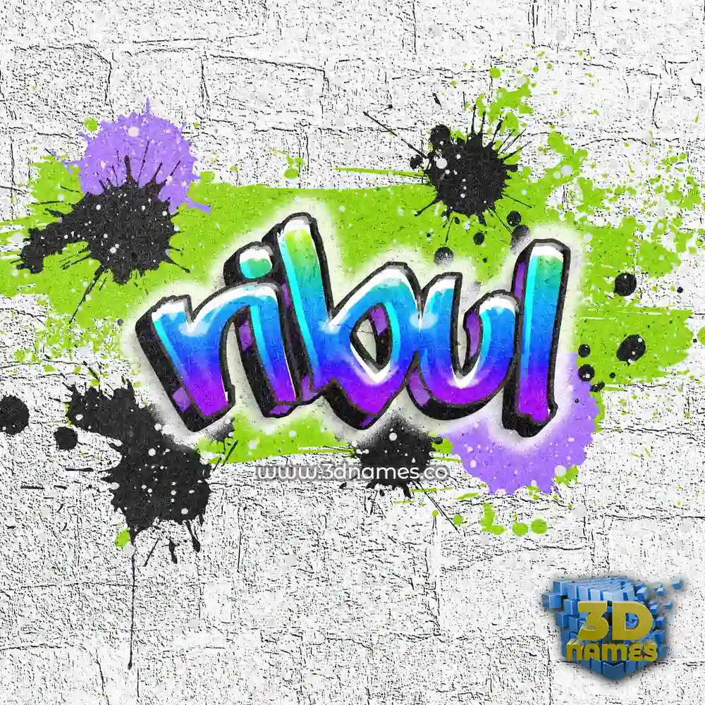 ribul in Graffiti Grunge style - 3D name wallpaper