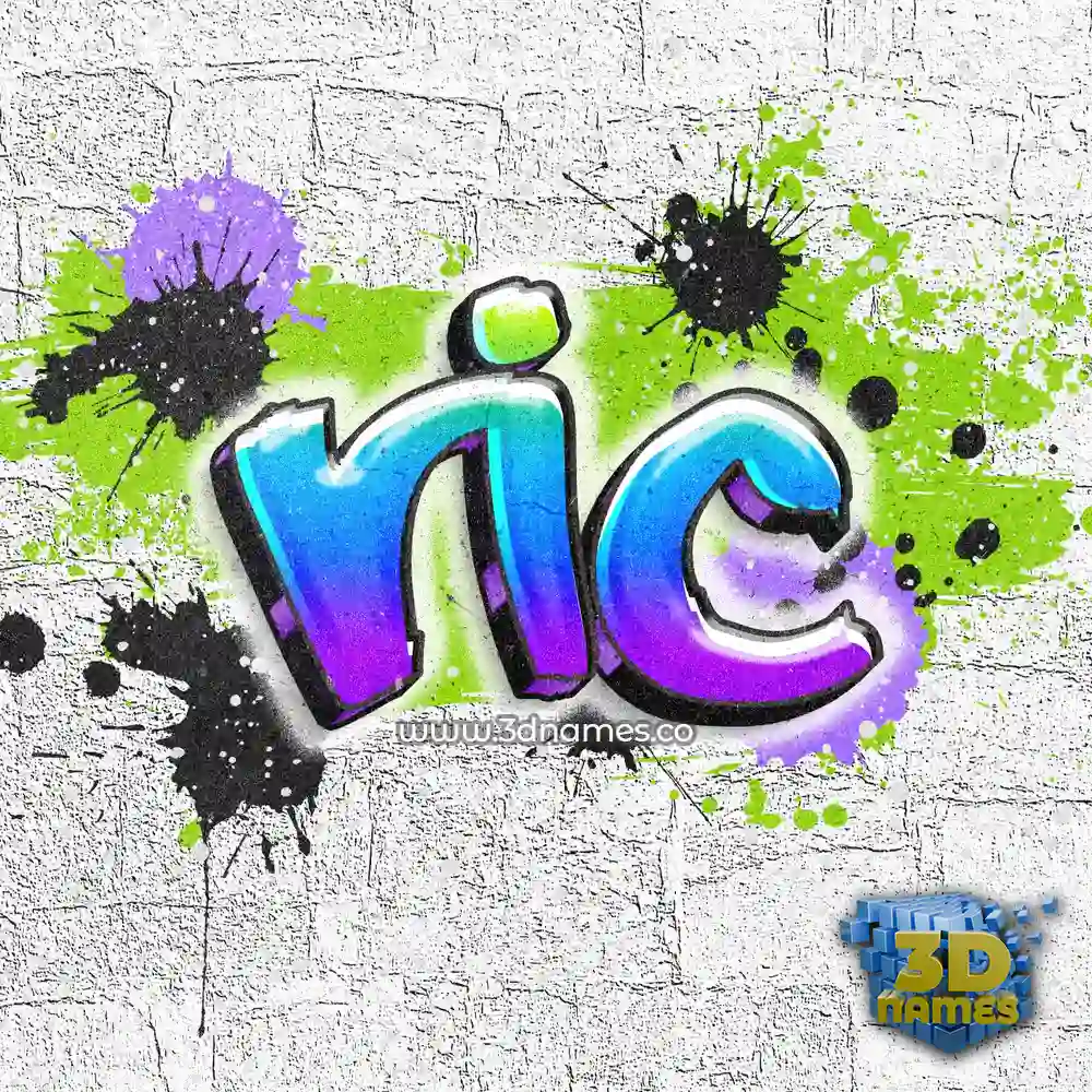 ric in Graffiti Grunge style - 3D name wallpaper