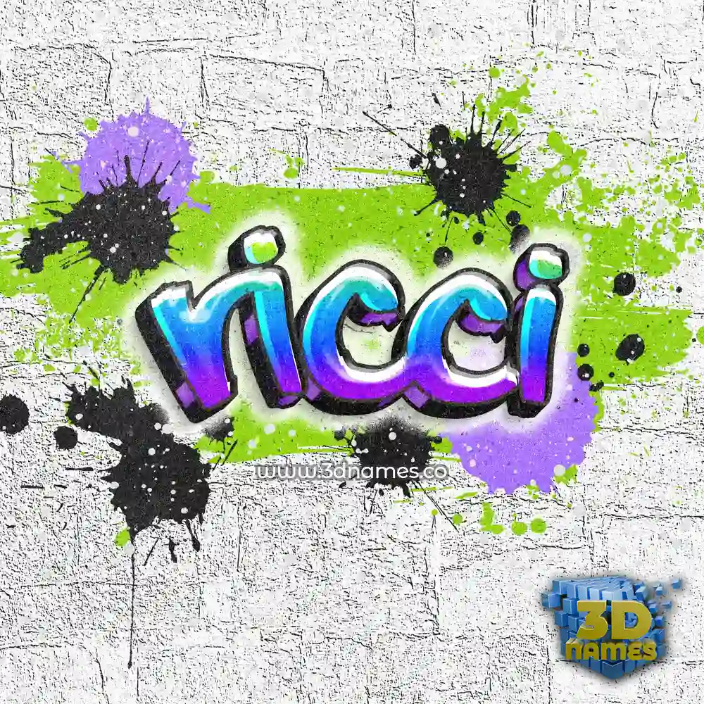 ricci in Graffiti Grunge style - 3D name wallpaper