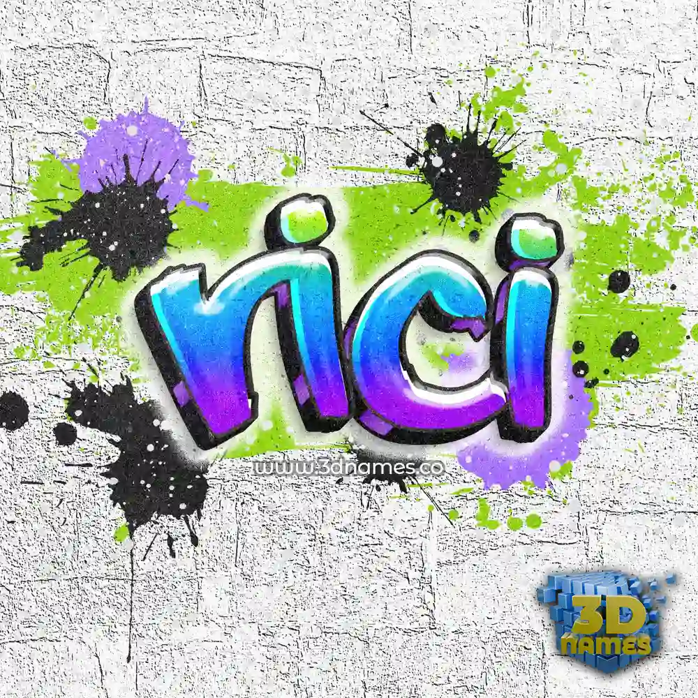rici in Graffiti Grunge style - 3D name wallpaper