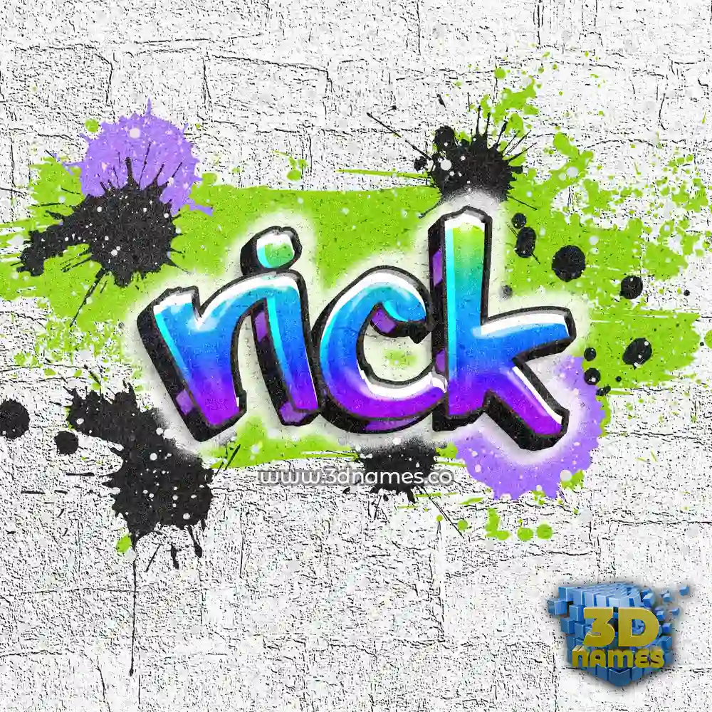 rick in Graffiti Grunge style - 3D name wallpaper