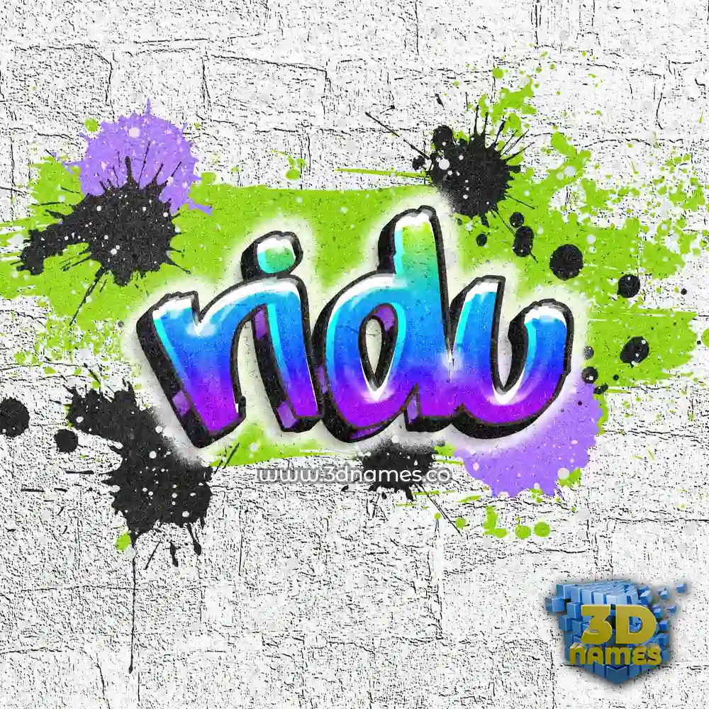 ridu in Graffiti Grunge style - 3D name wallpaper