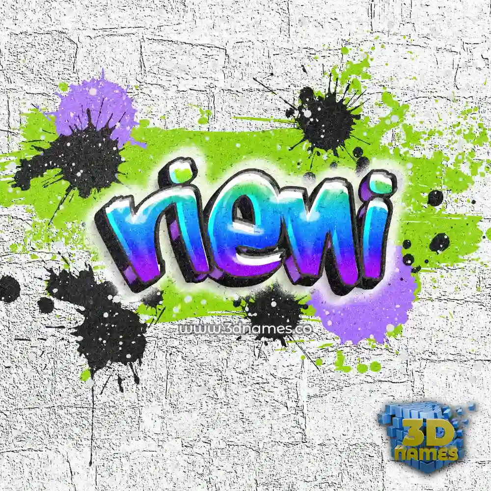 rieni in Graffiti Grunge style - 3D name wallpaper