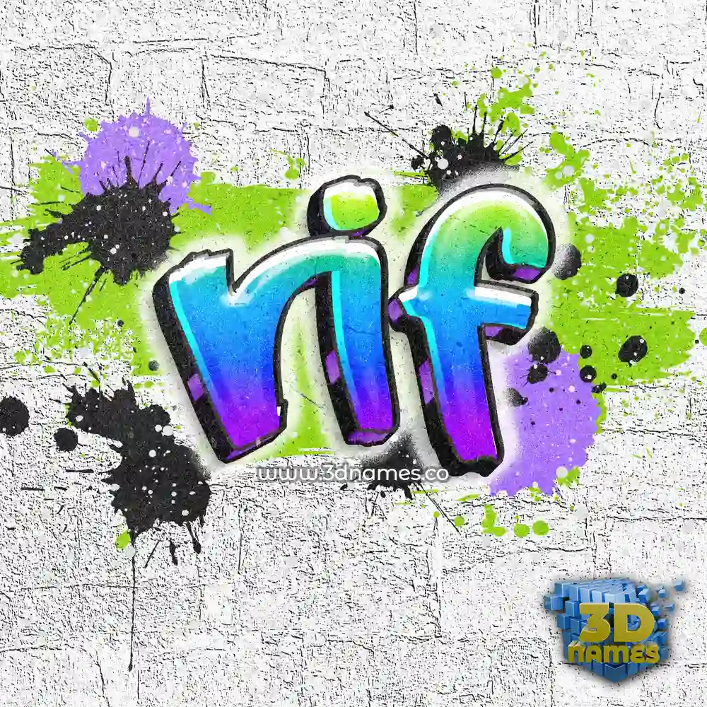 rif in Graffiti Grunge style - 3D name wallpaper