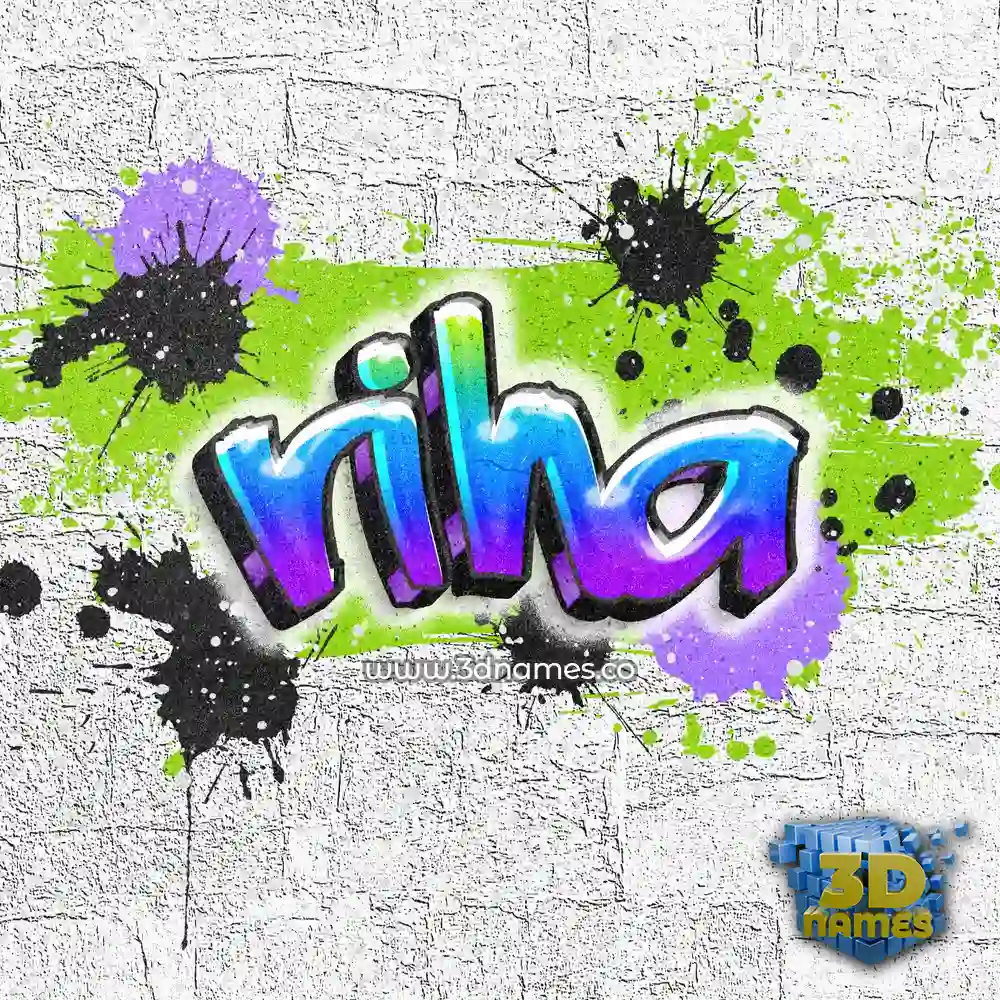 riha in Graffiti Grunge style - 3D name wallpaper