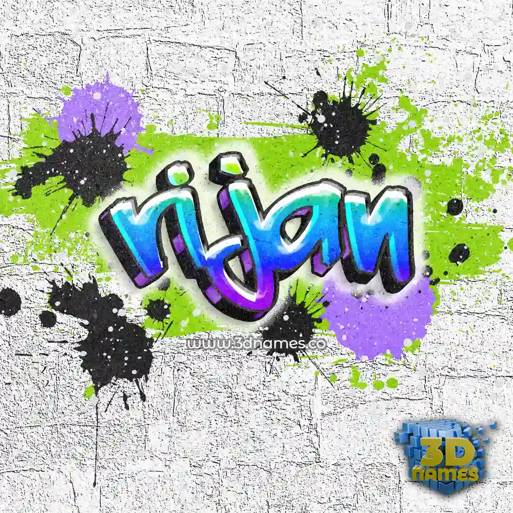 rijan in Graffiti Grunge style - 3D name wallpaper