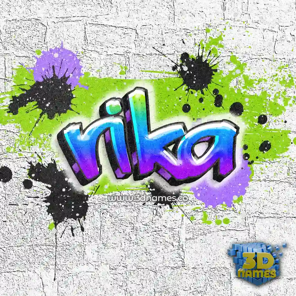 rika in Graffiti Grunge style - 3D name wallpaper