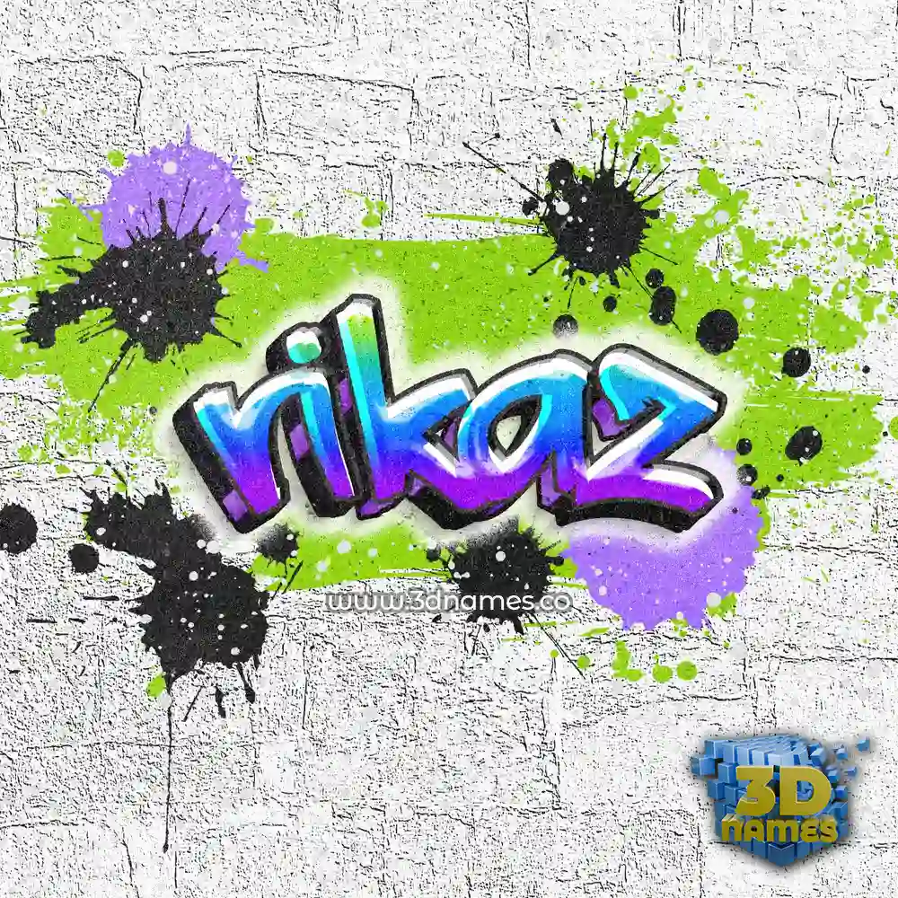 rikaz in Graffiti Grunge style - 3D name wallpaper