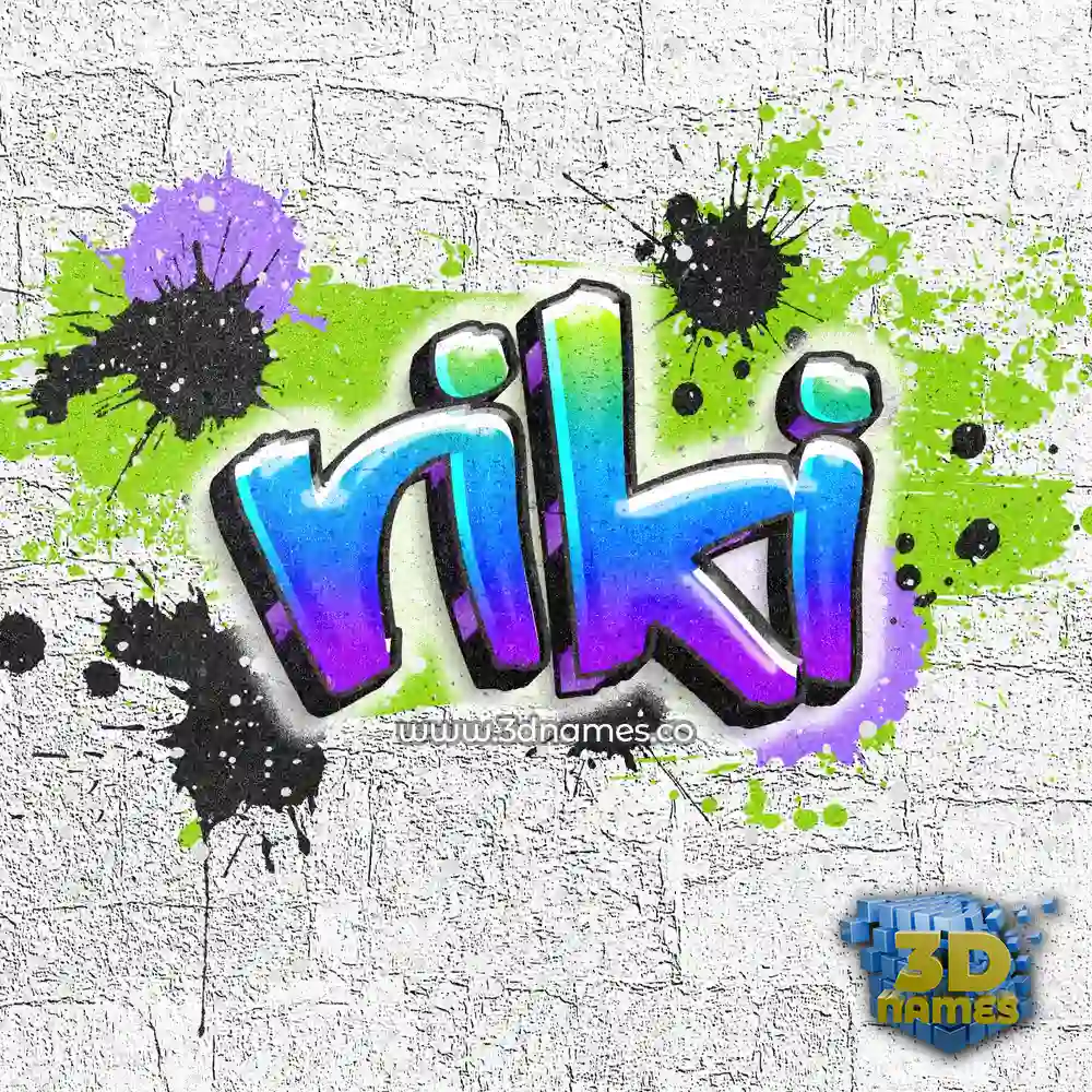 riki in Graffiti Grunge style - 3D name wallpaper