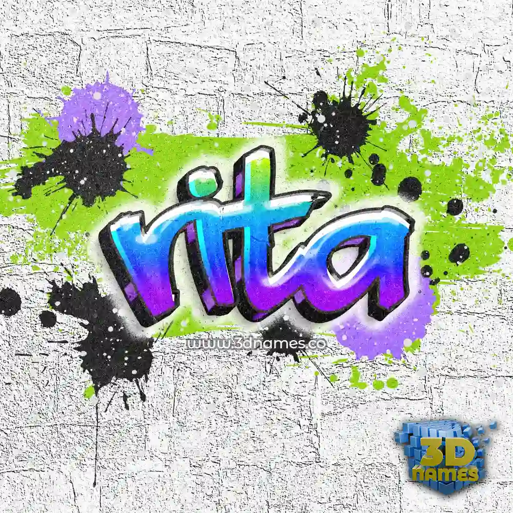 rita in Graffiti Grunge style - 3D name wallpaper