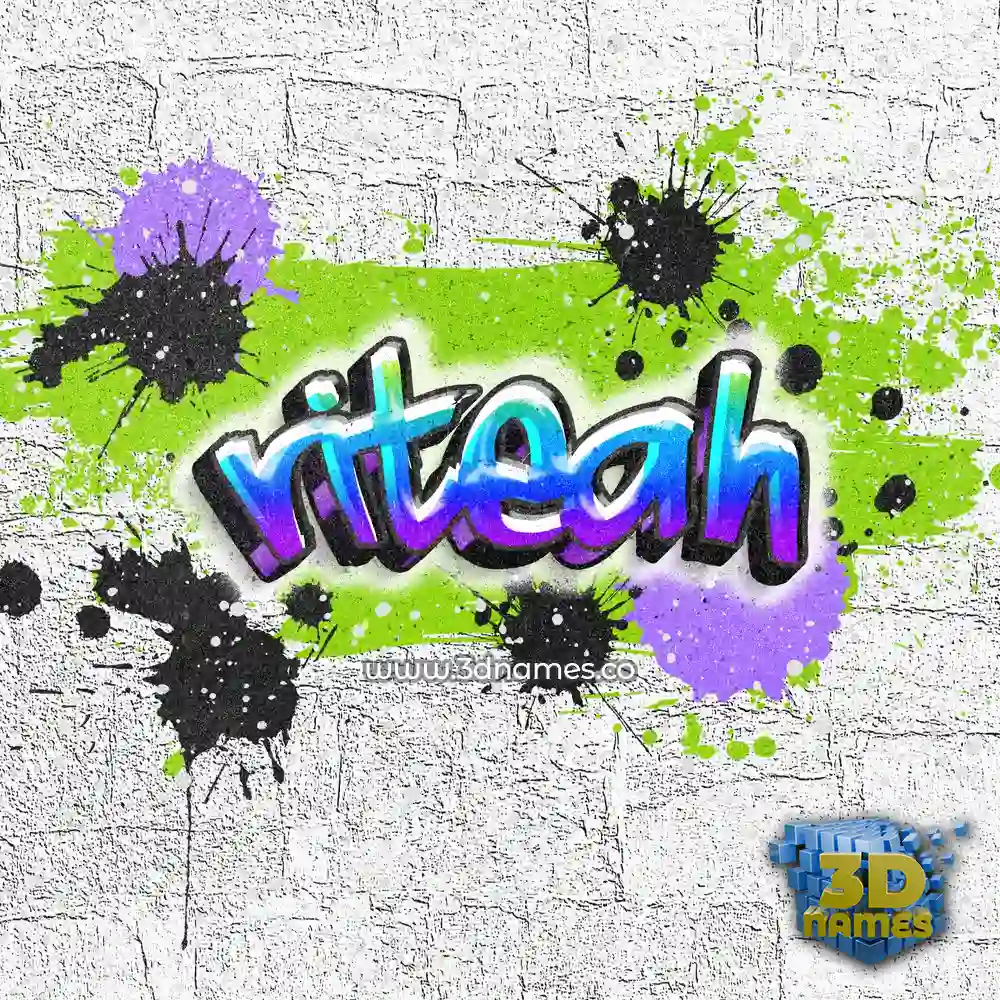 riteah in Graffiti Grunge style - 3D name wallpaper