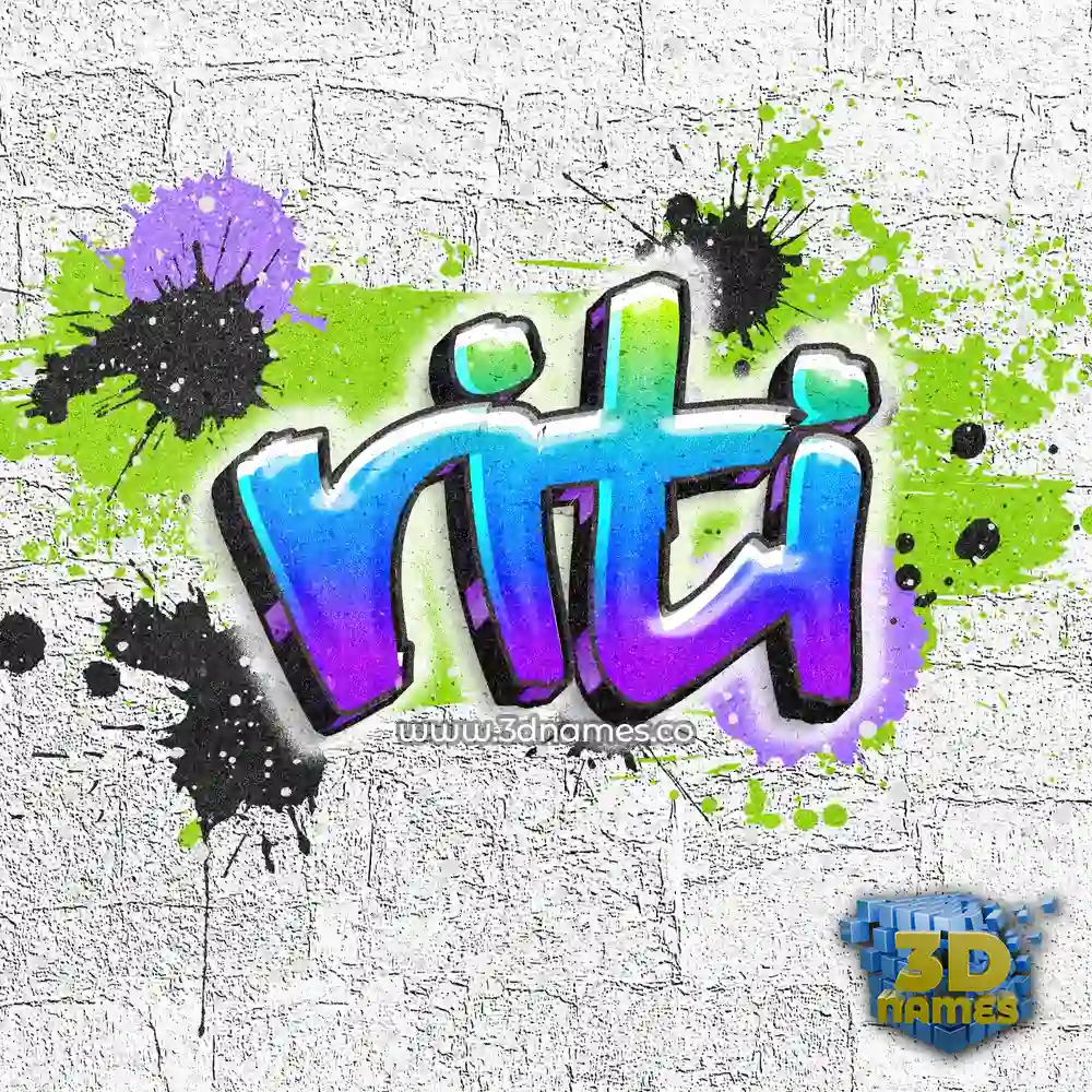 riti in Graffiti Grunge style - 3D name wallpaper