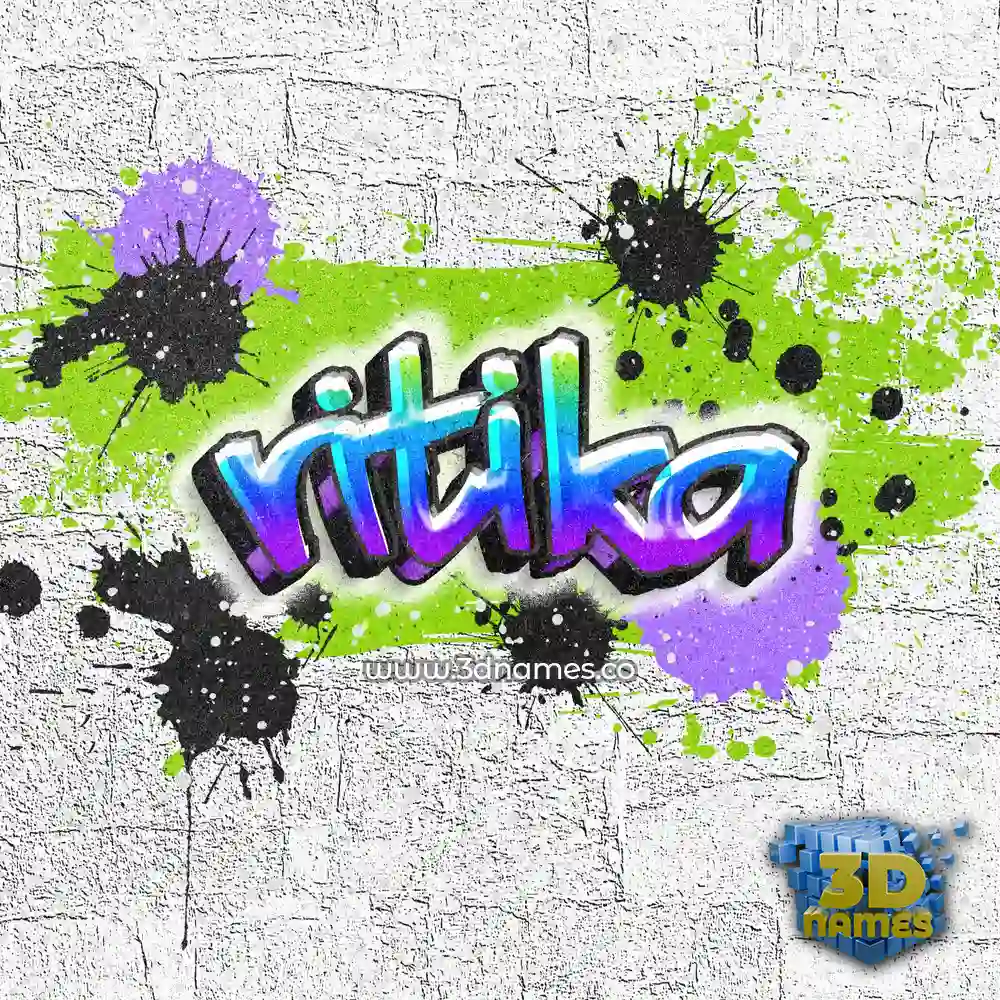 ritika in Graffiti Grunge style - 3D name wallpaper