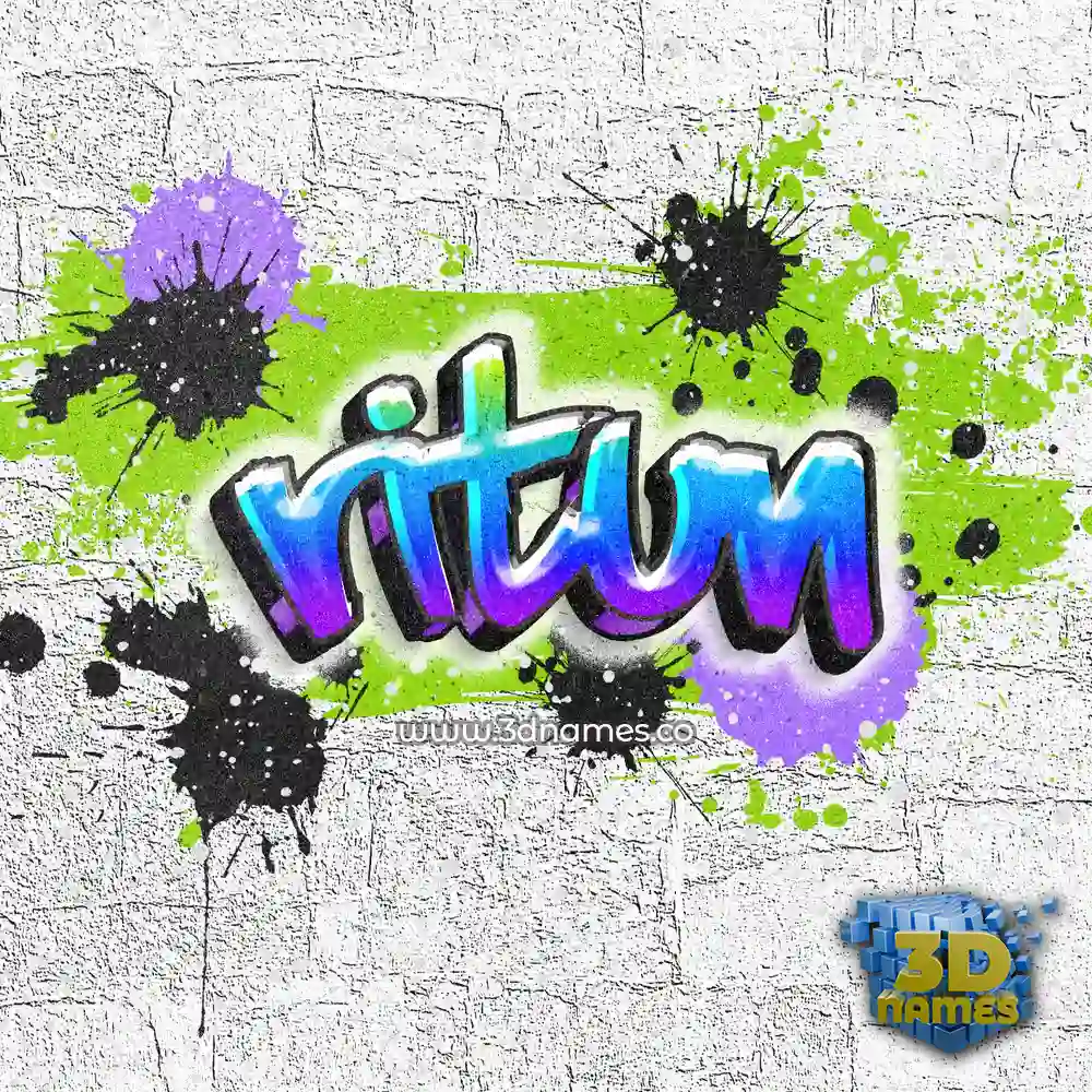ritun in Graffiti Grunge style - 3D name wallpaper