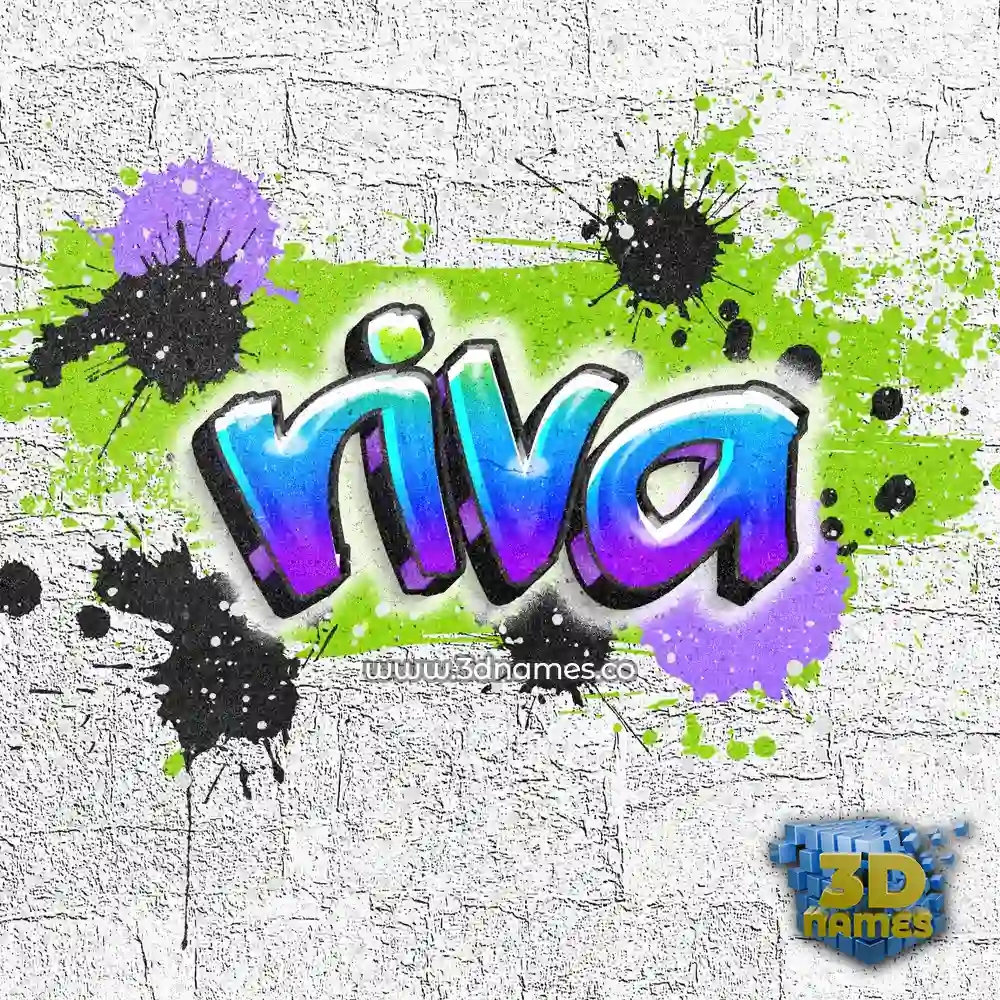 riva in Graffiti Grunge style - 3D name wallpaper