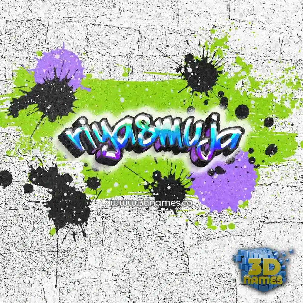 riyasmuja in Graffiti Grunge style - 3D name wallpaper