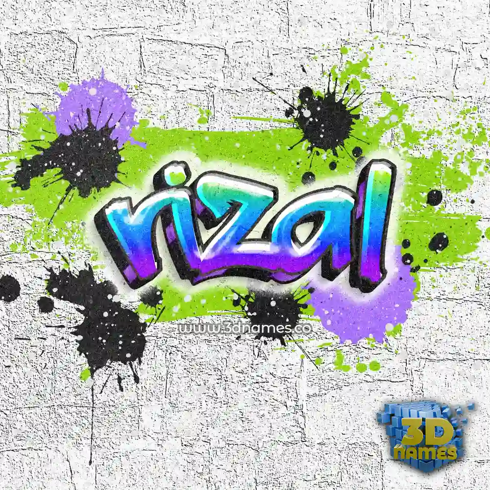 rizal in Graffiti Grunge style - 3D name wallpaper
