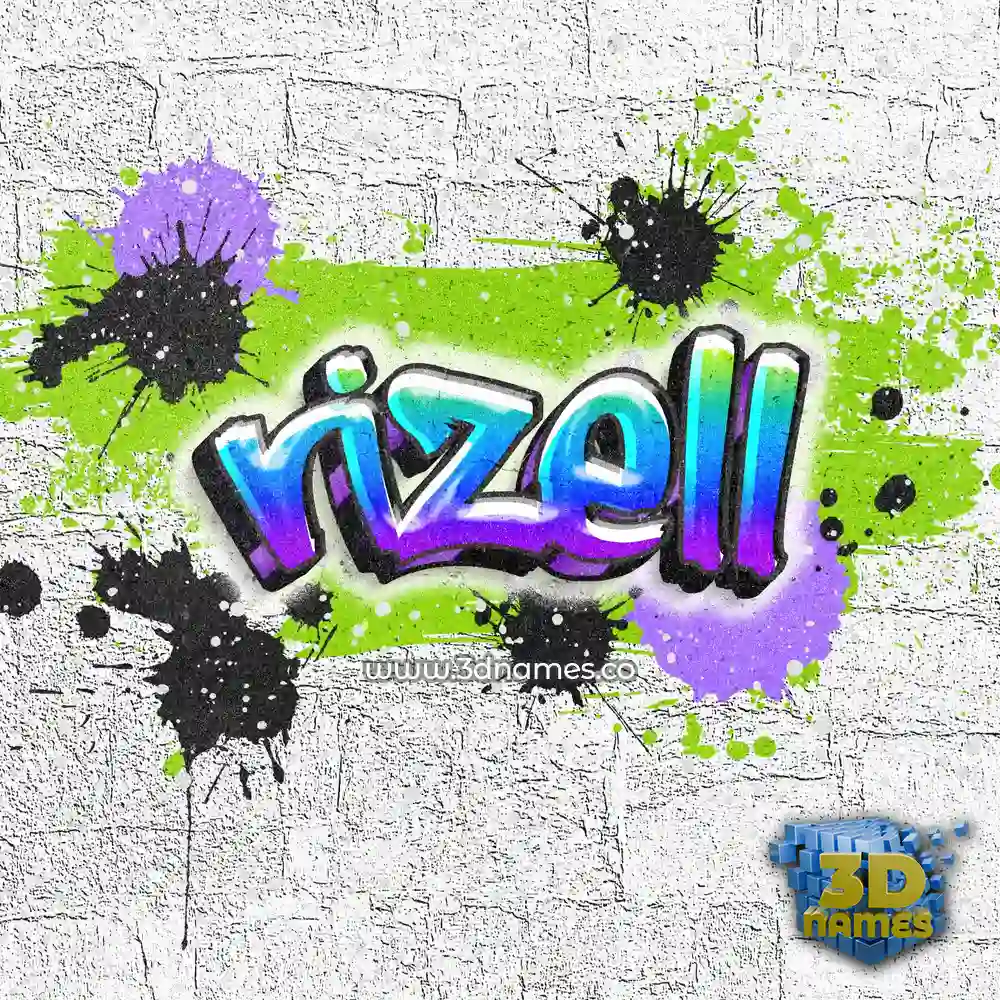 rizell in Graffiti Grunge style - 3D name wallpaper