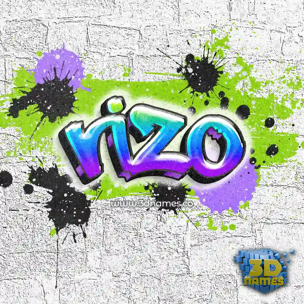 rizo in Graffiti Grunge style - 3D name wallpaper