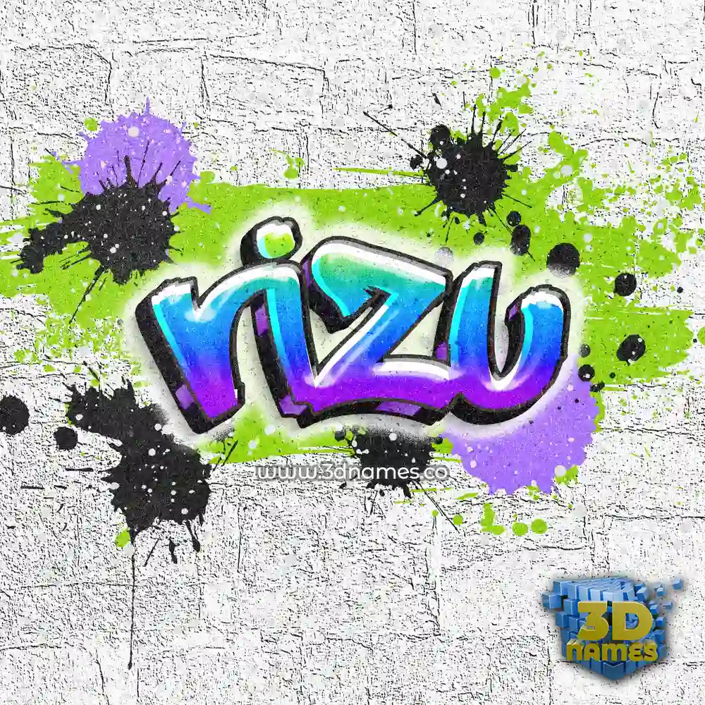rizu in Graffiti Grunge style - 3D name wallpaper