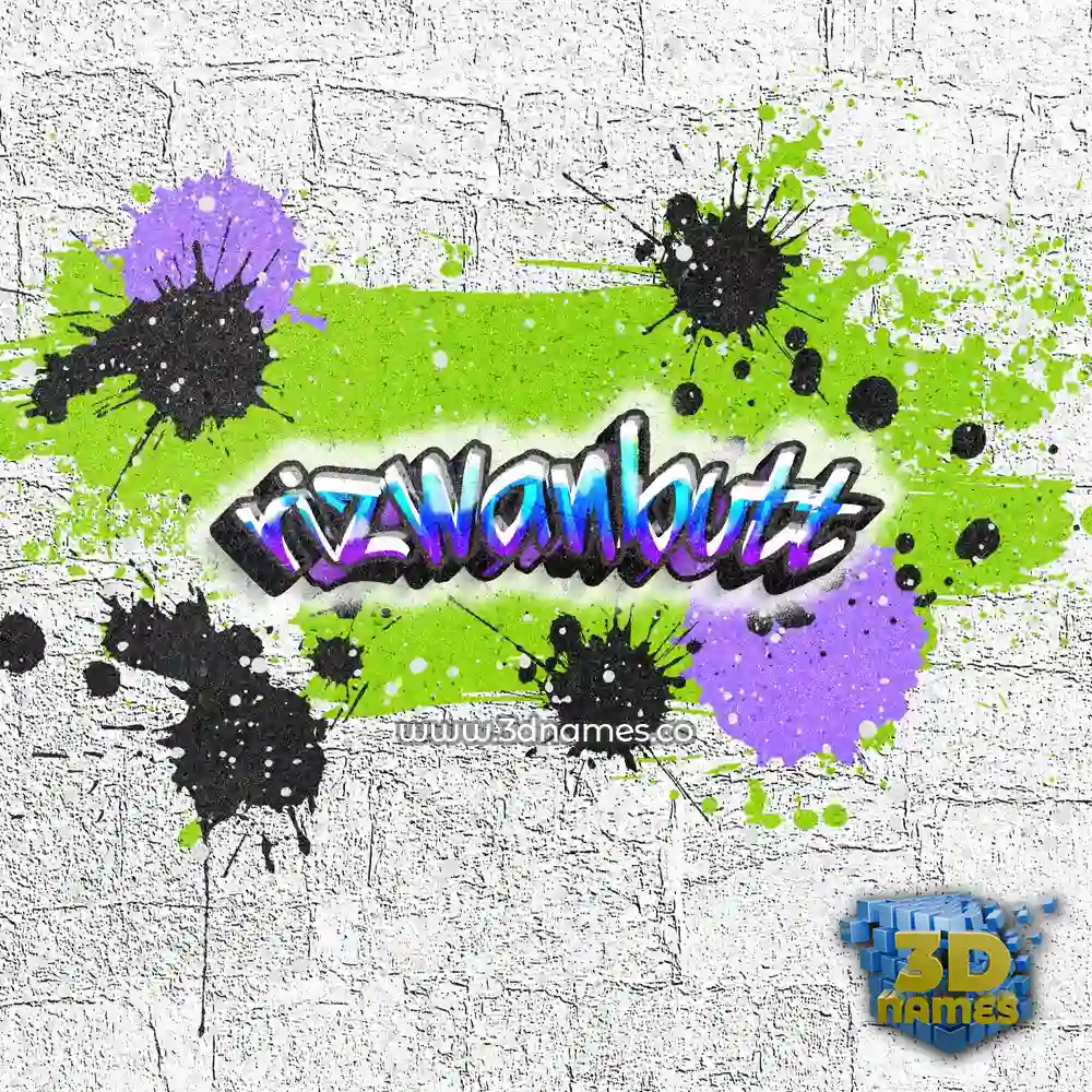 rizwanbutt in Graffiti Grunge style - 3D name wallpaper