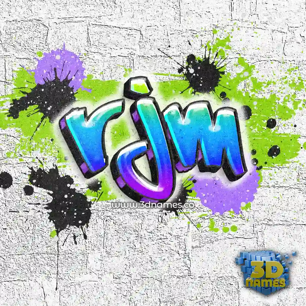 rjm in Graffiti Grunge style - 3D name wallpaper