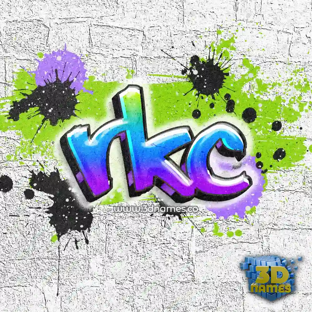 rkc in Graffiti Grunge style - 3D name wallpaper