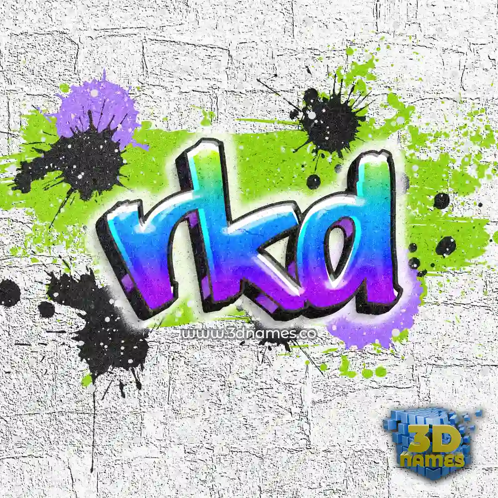 rkd in Graffiti Grunge style - 3D name wallpaper