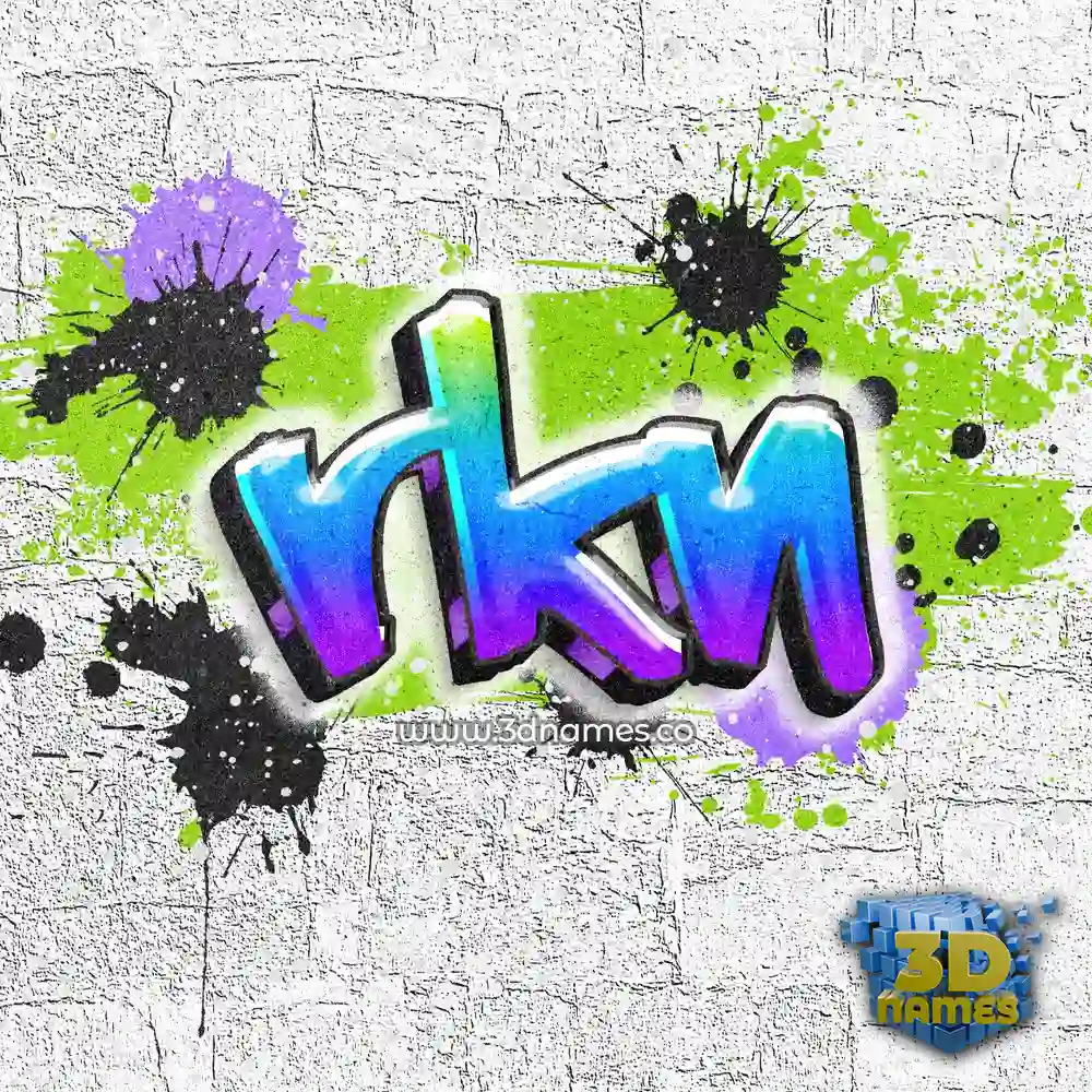 rkn in Graffiti Grunge style - 3D name wallpaper