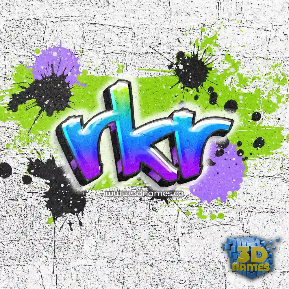 rkr in Graffiti Grunge style - 3D name wallpaper