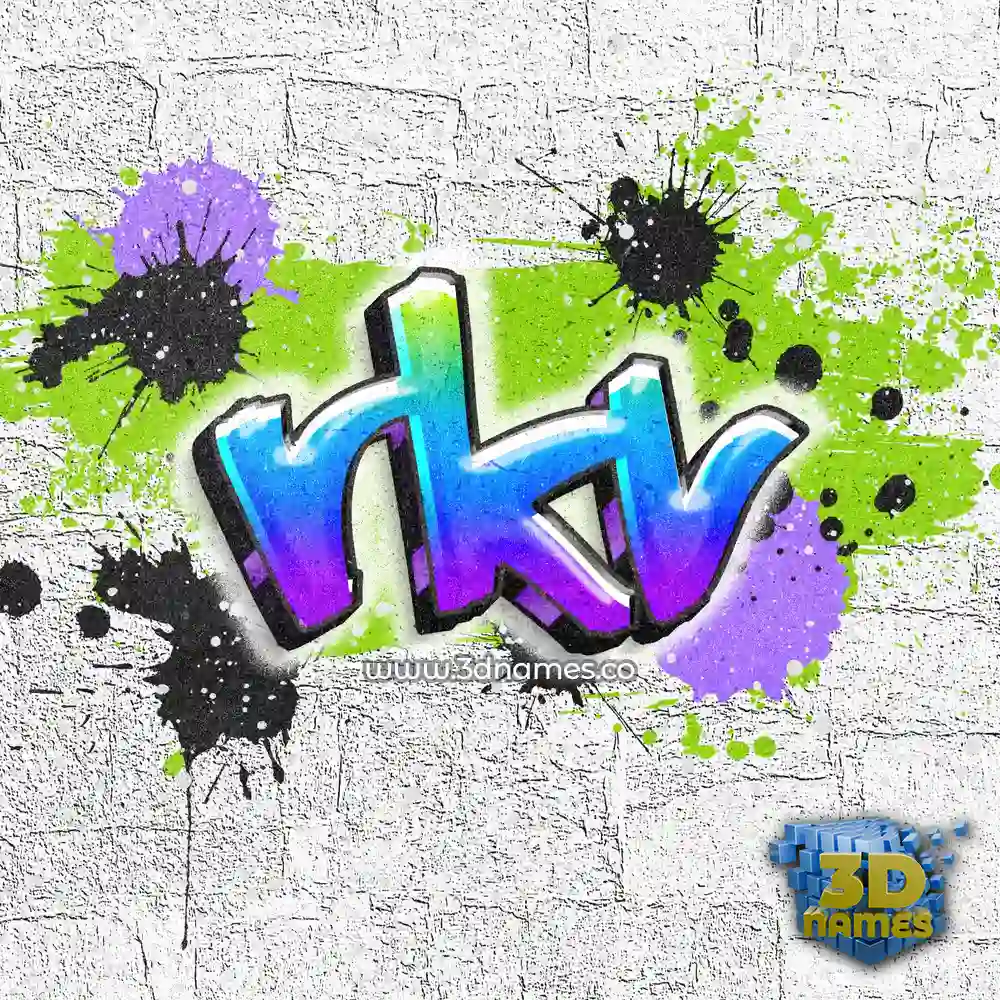 rkv in Graffiti Grunge style - 3D name wallpaper