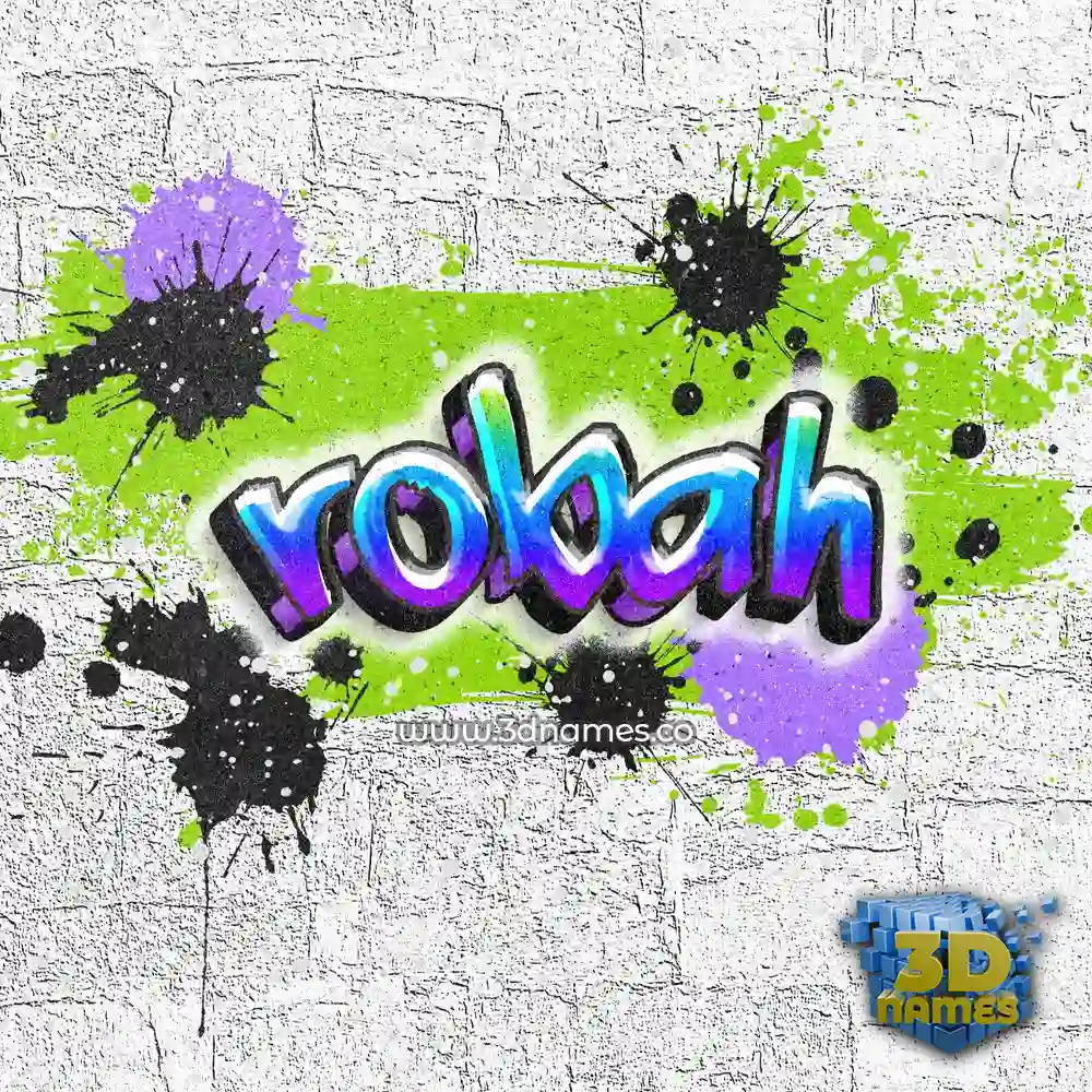 robah in Graffiti Grunge style - 3D name wallpaper