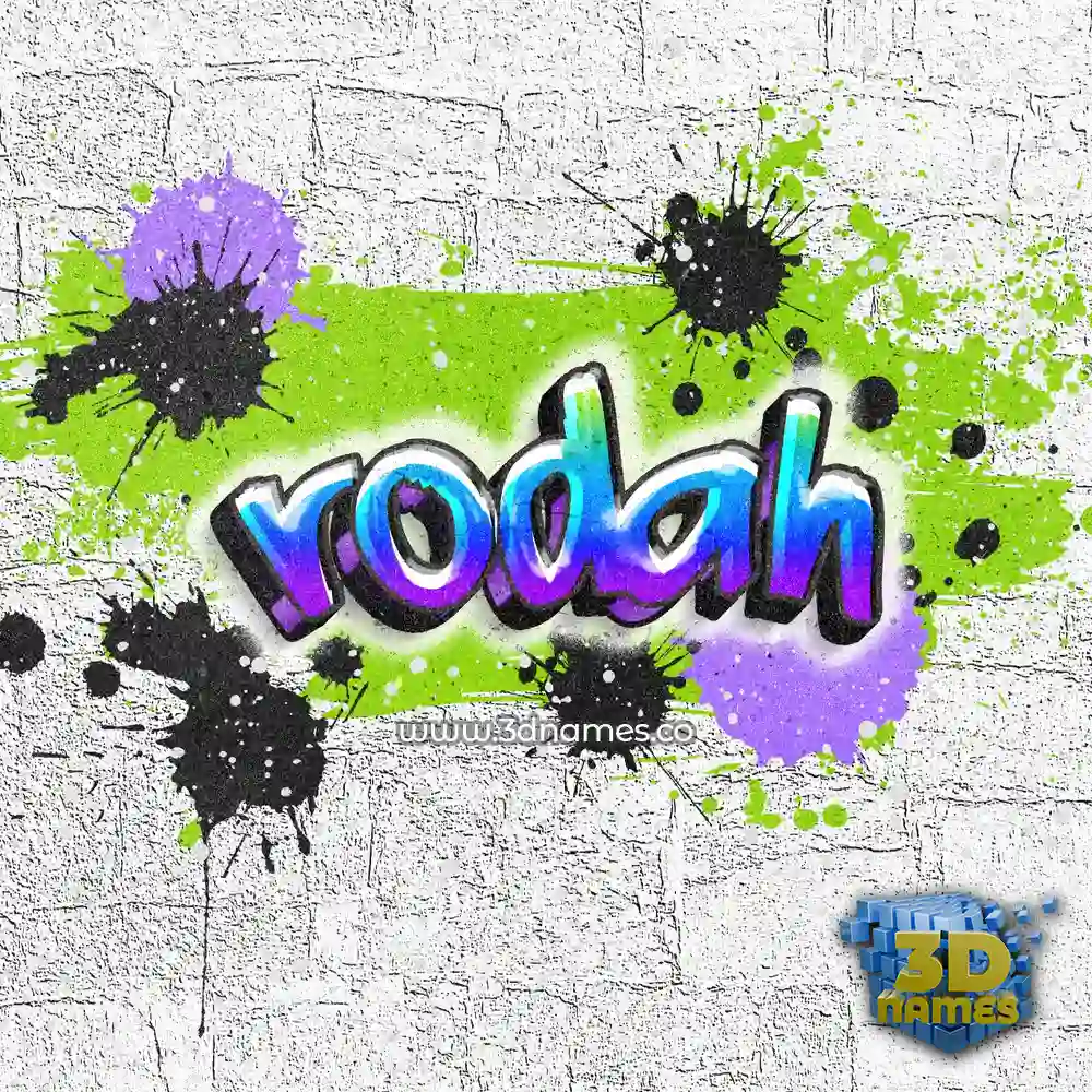 rodah in Graffiti Grunge style - 3D name wallpaper
