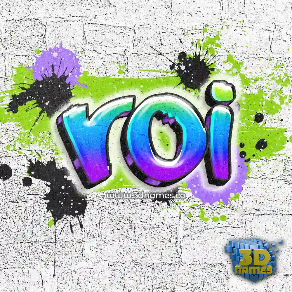 roi in Graffiti Grunge style - 3D name wallpaper