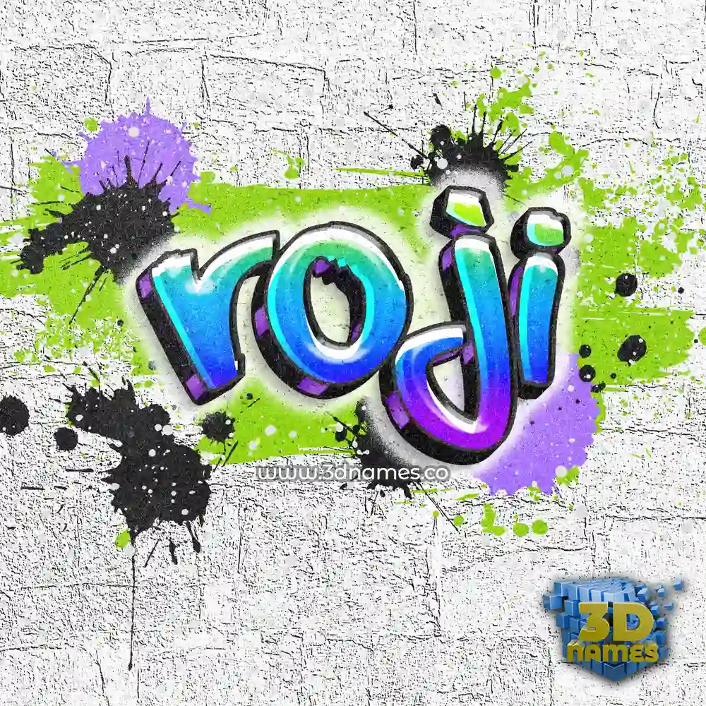 roji in Graffiti Grunge style - 3D name wallpaper