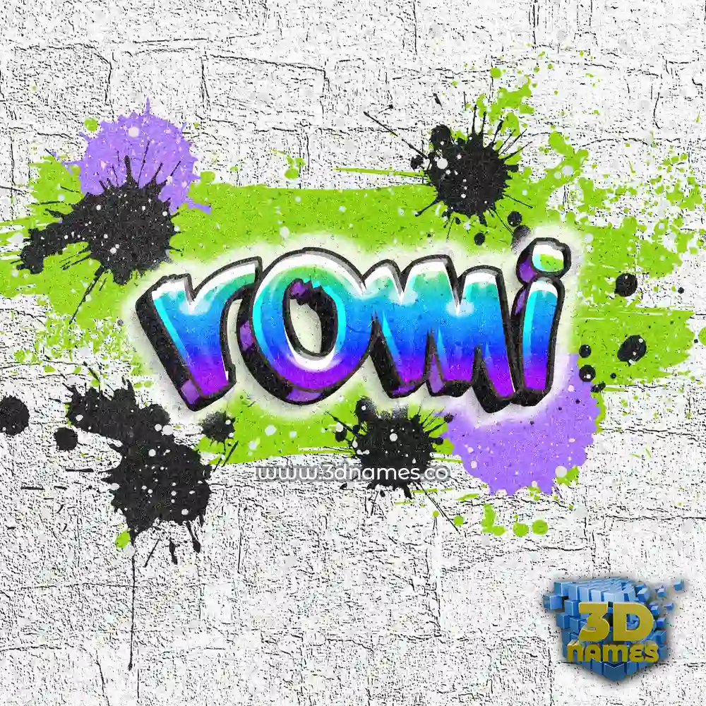 romi in Graffiti Grunge style - 3D name wallpaper
