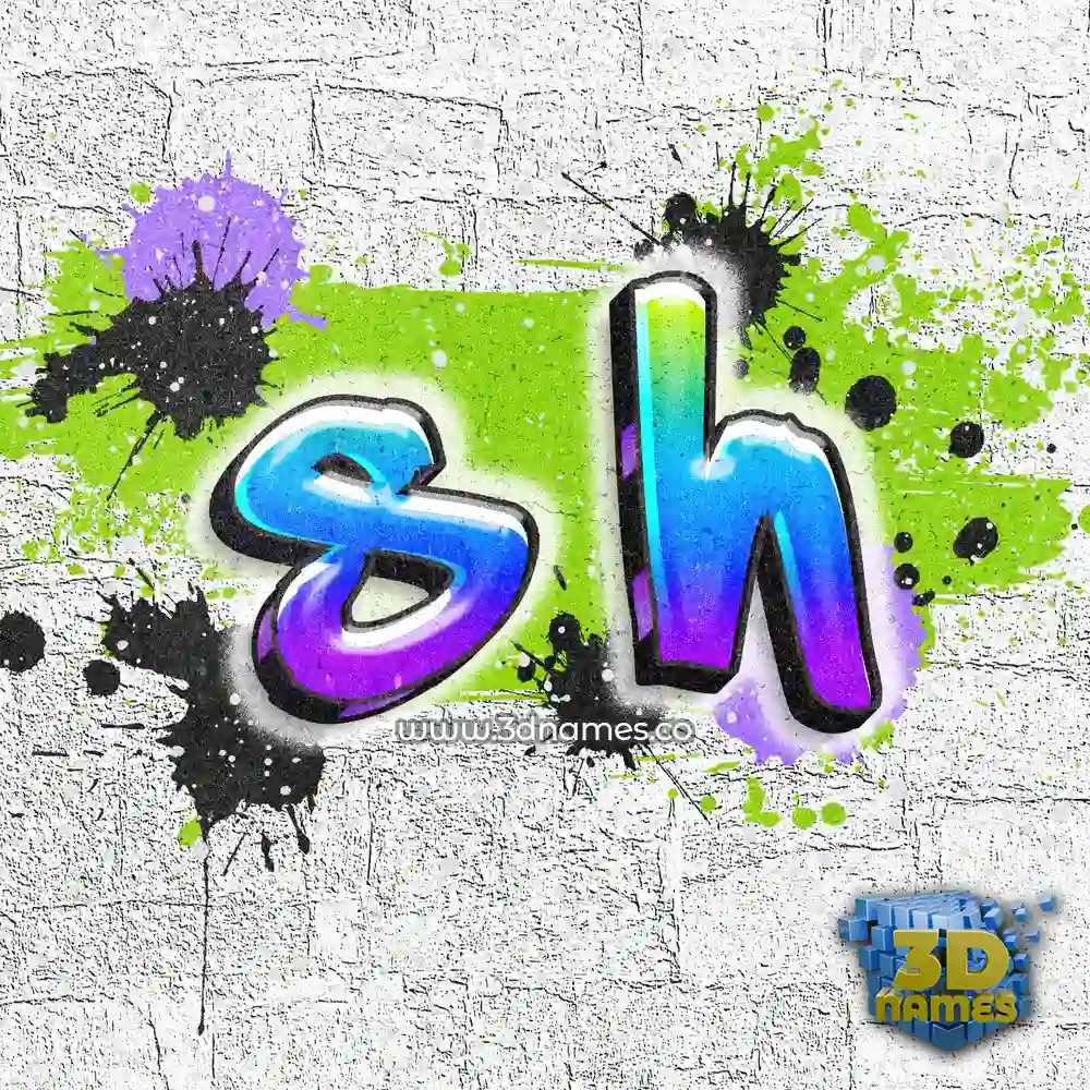 s h in Graffiti Grunge style - 3D name wallpaper