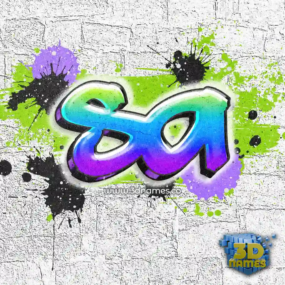 sa in Graffiti Grunge style - 3D name wallpaper