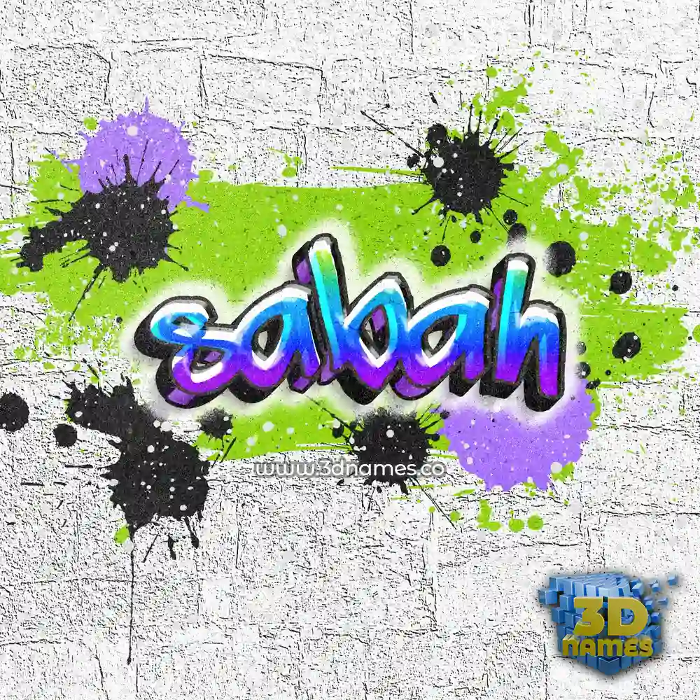 sabah in Graffiti Grunge style - 3D name wallpaper