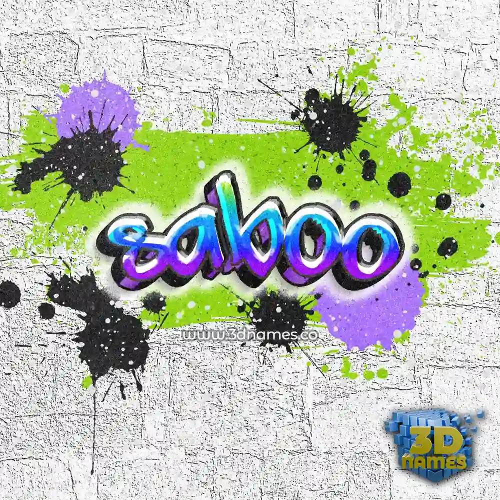 saboo in Graffiti Grunge style - 3D name wallpaper
