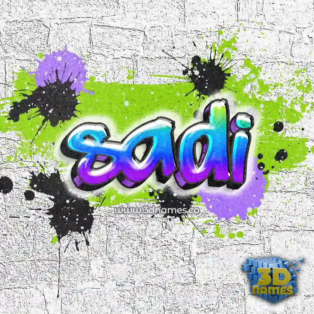 sadi in Graffiti Grunge style - 3D name wallpaper
