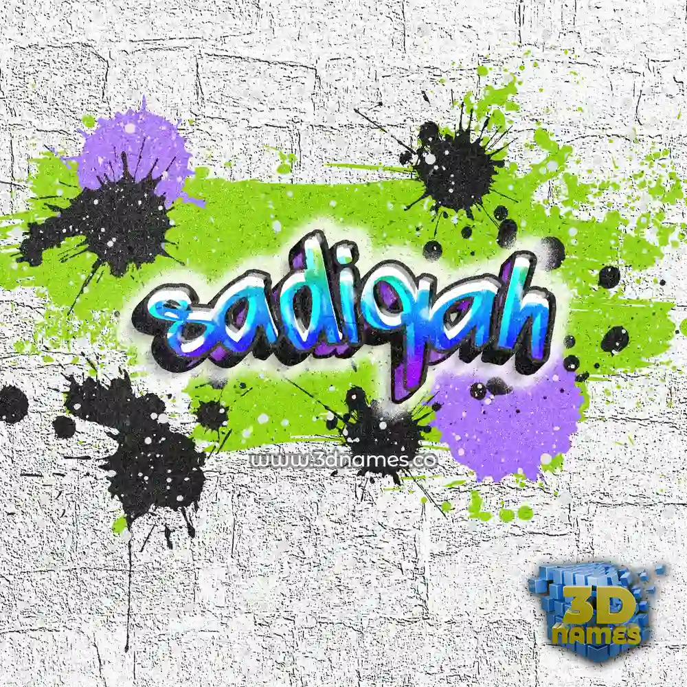 sadiqah in Graffiti Grunge style - 3D name wallpaper
